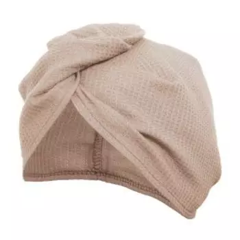 Вафельная чалма-полотенце Банные штучки, крупная клетка, бежевый