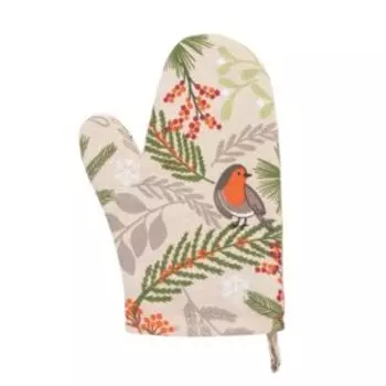 Варежка-прихватка Доляна Bullfinch, 20х27 см, рогожка 164г/м2, ватин 250г/м2, бежевый