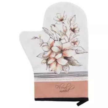 Варежка-прихватка Этель Floral mood, 20х28 см, саржа 190г/м2, хлопок