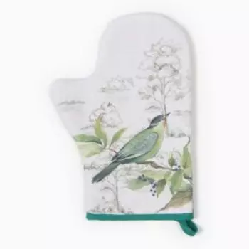 Варежка-прихватка Этель Птицы, 20х28 см, саржа/ватин