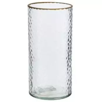 Ваза, 10х10х21 см, цилиндр, стекло, бесцветный прозрачный