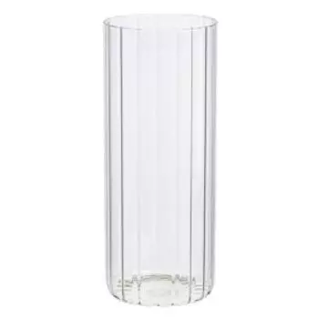 Ваза, 10х10х25 см, цилиндр, стекло, бесцветный прозрачный