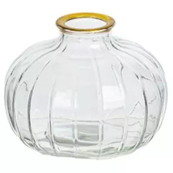 Ваза, 10х10х9 см, бутыль, стекло, бесцветный прозрачный