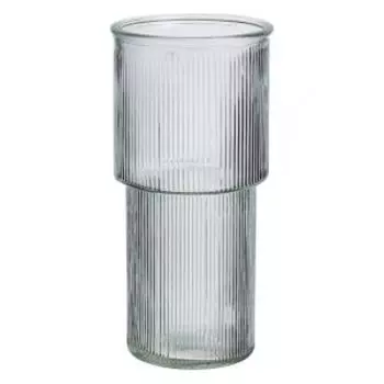 Ваза, 11х11х24 см, цилиндр, стекло, серый
