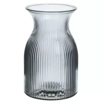 Ваза, 12х12х20 см, бутыль, стекло, серый