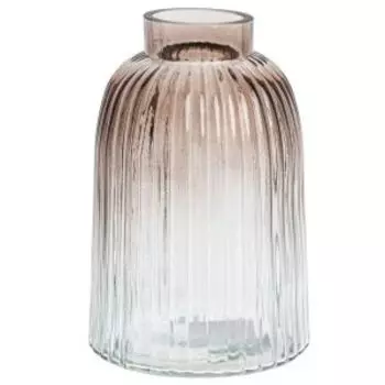Ваза, 13.5х13.5х20 см, бутыль, стекло, бежевый