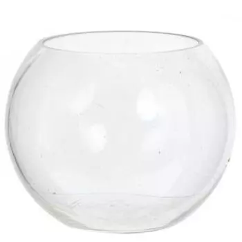 Ваза, 19х19х15 см, шар, стекло, бесцветный прозрачный
