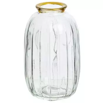 Ваза, 6.5х6.5х12 см, бутыль, стекло, бесцветный прозрачный