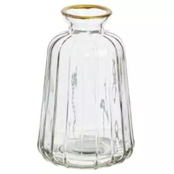 Ваза, 7х7х10.5 см, бутыль, стекло, бесцветный прозрачный