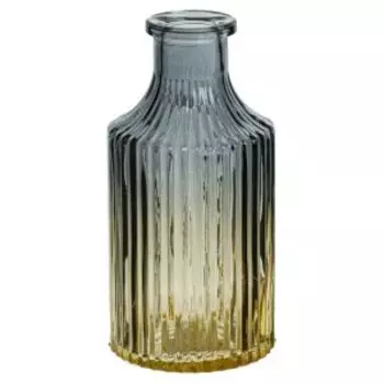 Ваза, 7х7х14 см, бутыль, стекло, серый
