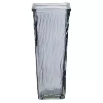 Ваза, 9.5х9.5х24 см, трапеция, стекло, серый