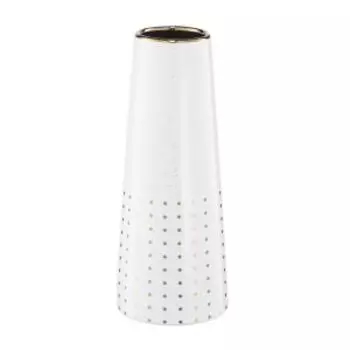 Ваза Арт Декор, 10х25 см, белый с золотом