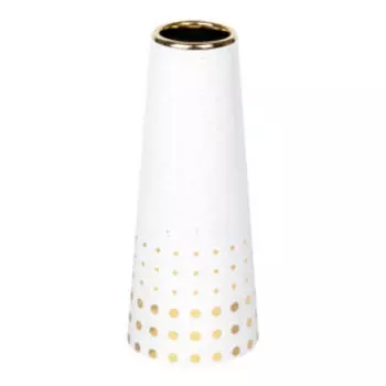 Ваза Арт Декор, 8х20 см, белый с золотом