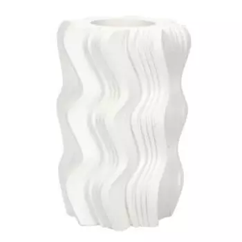 Ваза декоративная Волна, 17х11х11 см, гипс, белый