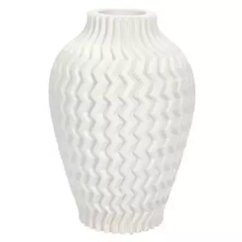 Ваза декоративная Зигзаг, 18х12х12 см, гипс, белый