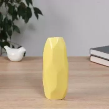 Ваза настольная Авиталь галант, 17х6.5 см, керамика, желтый