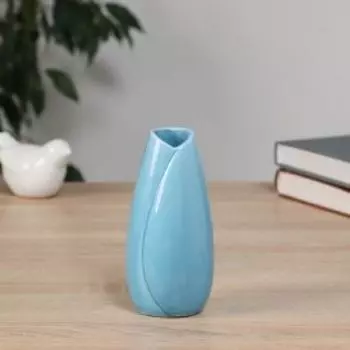 Ваза настольная Белен, 12.5х5 см, керамика, синий