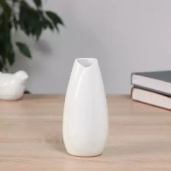 Ваза настольная Белен, 12.5х5 см, керамика, белый