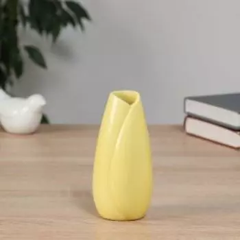 Ваза настольная Белен, 12.5х5 см, керамика, желтый