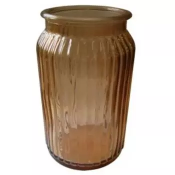 Ваза NiNaGlass Реана 1, 20 см, прямоугольная, стекло, коньяк