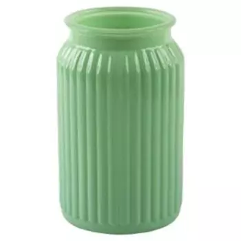 Ваза NiNaGlass Реана 1, 20 см, прямоугольная, рифлерная, стекло, мята опак