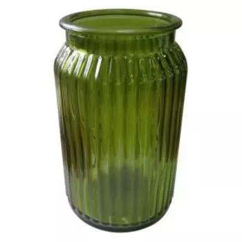 Ваза NiNaGlass Реана 1, 20 см, прямоугольная, стекло, зеленый