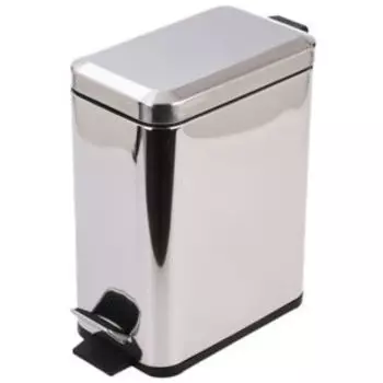 Ведро для мусора Домовой с педалью, нержавеющая сталь, 5л