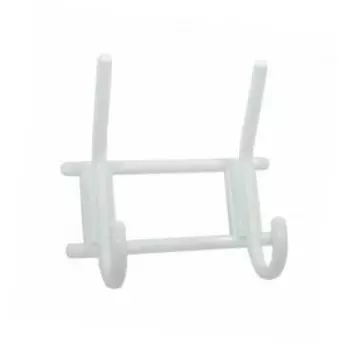 Вешалка 2-х рожковая, пластик, белая