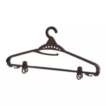 Вешалка для одежды Альтернатива, 22.6 см, с клипсами, пластик, коричневый