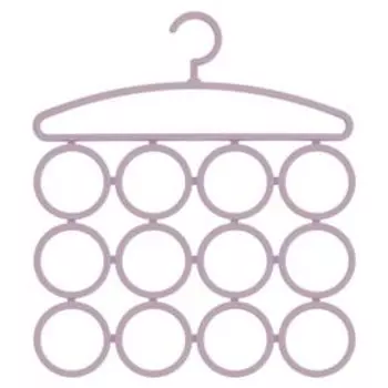 Вешалка для шарфов и платков, 12 колец, 46.3х29.6 см, пластик, в ассортименте