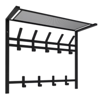 Вешалка с полкой 2-х ярусная Торонто 22, черный