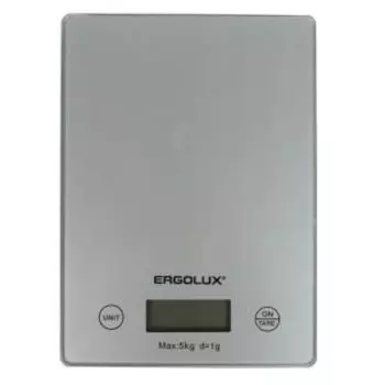 Весы кухонные Ergolux ELX-SK02-С03, до 5 кг, серые