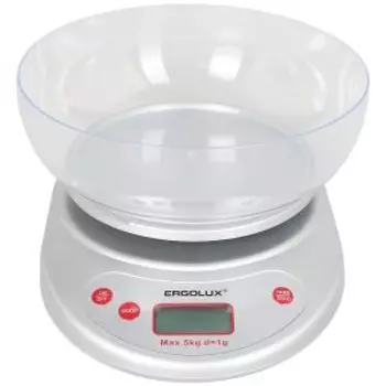 Весы кухонные Ergolux ELX-SK05-C03 со съемной чашей, до 5 кг