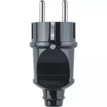 Вилка прямая Navigator NCA-PL02, 16 А, с заземлением, черная