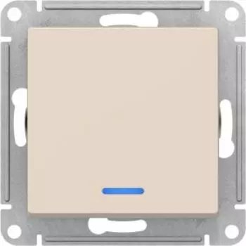 Выключатель Atlas одноклавишный с подсветкой, 10АХ, SCHNEIDER