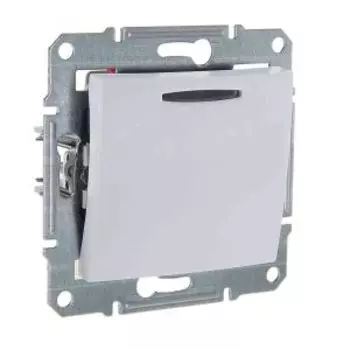 Выключатель Atlas одноклавишный с подсветкой, 10АХ, SCHNEIDER