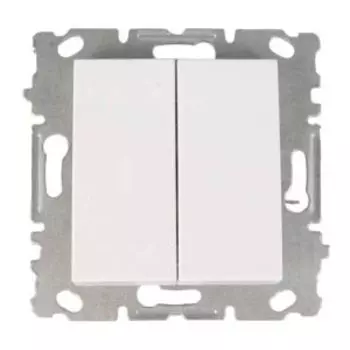 Выключатель двухклавишный без рамки Vesta Electric White