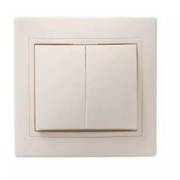 Выключатель двухклавишный ИЭК Кварта, в сборе