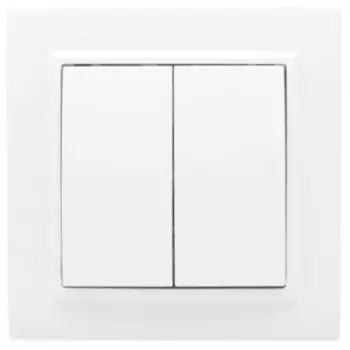 Выключатель двухклавишный ИЭК Кварта, в сборе