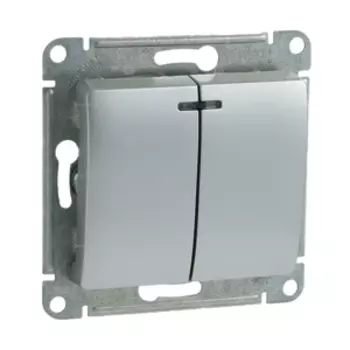 Выключатель двухклавишный SCHNEIDER, подсветка