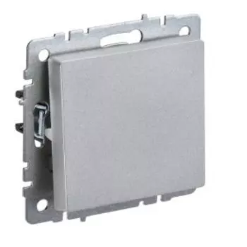 Выключатель одноклавишный IEK Brite, 10А, алюминий