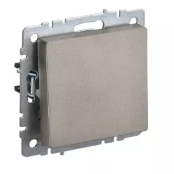 Выключатель одноклавишный IEK Brite, 10А, шампань