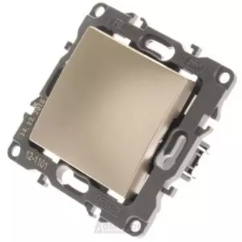 Выключатель одноклавишный ЭРА12, 10АХ, 250 В, шампань