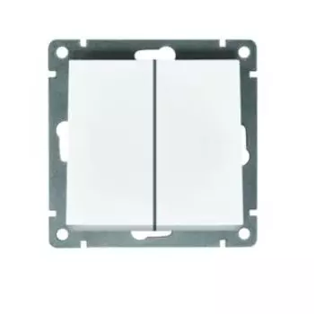 Выключатель UNIVERSAL Афина двухклавишный, белый