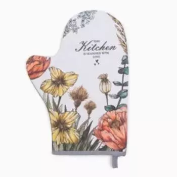 варежка-прихватка ЭТЕЛЬ 20х28, саржа 190г/м2, хлопок.100% Маковые поля