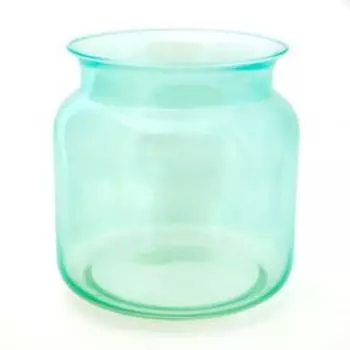 ваза Лемож-2, размер: h17см, банка, бирюза прозрачный