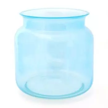 ваза Лемож-2, размер: h17см, банка, голубой прозрачный