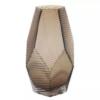 ваза, размер: 13,5х13,5х24см, конус, стекло, коричный