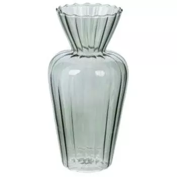 ваза, размер: 7,5х7,5х16см, бутон, стекло, зелёный