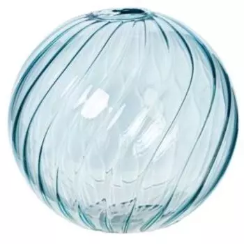 ваза, размер: 9х9х9,5см, шар, стекло, голубой